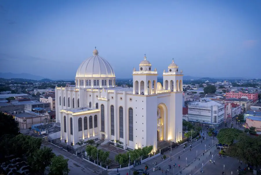 The San Salvador Cathedral. Historical Salvadoran Church.