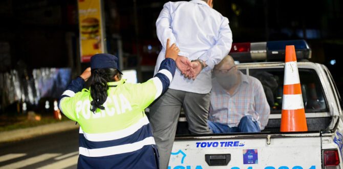 Salvadoran Police Drunk Drivers Arrested