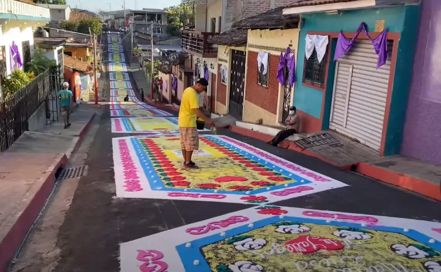 Sensuntepeque Holy Friday Street carpet